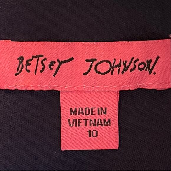 Betsey Johnson Navy Floral Dress Size 10 - Picture 9 of 12